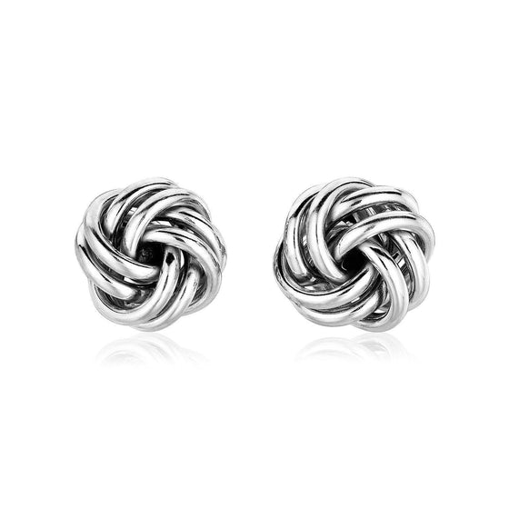 Sterling Silver Petite Two Strand Love Knot Earrings - Diamond Designs