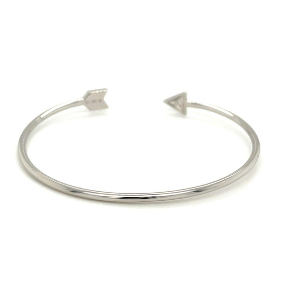 Sterling Silver Polished Arrow Cuff Bangle - Diamond Designs