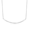 Sterling Silver Polished Curved Bar Necklace - Diamond Designs