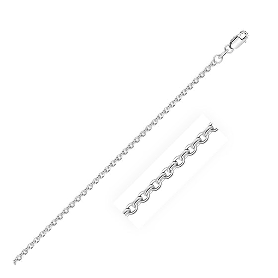 Sterling Silver Rhodium Plated Cable Chain 1.9mm - Diamond Designs