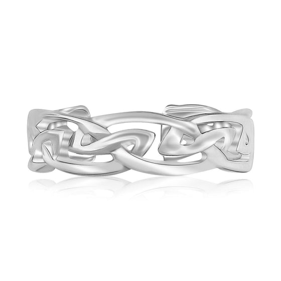 Sterling Silver Rhodium Plated Celtic Style Toe Ring - Diamond Designs