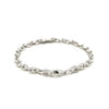 Sterling Silver Rhodium Plated Chain Bracelet with a Flat Heart Station - Diamond Designs