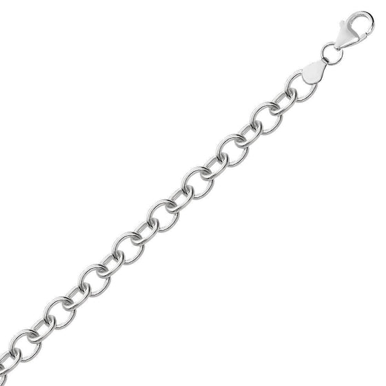 Sterling Silver Rhodium Plated Fancy Charm Bracelet - Diamond Designs