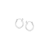 Sterling Silver Rhodium Plated Thin and Small Polished Hoop Earrings (10mm) - Diamond Designs