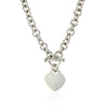 Sterling Silver Rolo Chain with a Heart Toggle Charm and Rhodium Plating - Diamond Designs