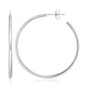 Sterling Silver Rounded Polished Hoop Earrings - Diamond Designs