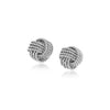 Sterling Silver Textured Love Knot Stud Style Earrings - Diamond Designs