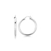 Sterling Silver Thick Rhodium Plated Polished Hoop Style Earrings (35mm) - Diamond Designs