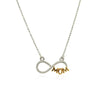 Sterling Silver Two Toned Mom Necklace with Cubic Zirconias - Diamond Designs