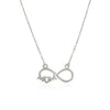 Sterling Silver Two Toned Mom Necklace with Cubic Zirconias - Diamond Designs