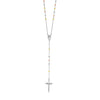 Three Toned Rosary Chain and Bead Necklace in Sterling Silver - Diamond Designs