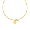 Toggle Necklace with Heart Charm in 14k Yellow Gold - Diamond Designs