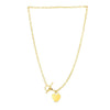 Toggle Necklace with Heart Charm in 14k Yellow Gold - Diamond Designs