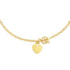Toggle Necklace with Heart Charm in 14k Yellow Gold - Diamond Designs