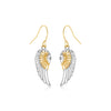Two-Tone Wing Drop Earrings in 10K Gold - Diamond Designs